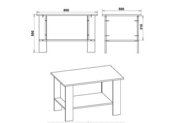 Стіл журнальний Мадрид-3, Колір стільниці: Ательє світлий - фото 4