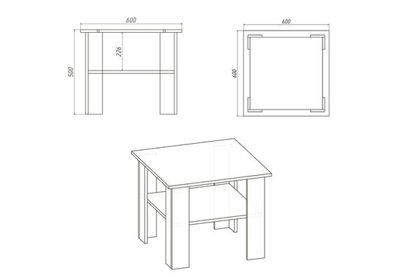 Стіл журнальний Мадрид, Колір стільниці: Дуб Крафт золотий - фото 3