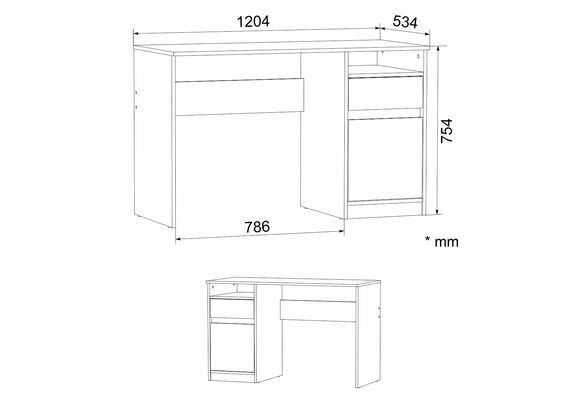 Стіл письмовий Аспірант, Колір стільниці: Ательє комбі - фото 4