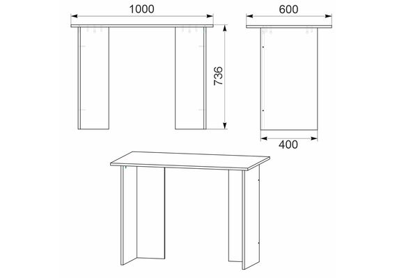 Стол письменный МО-5, Цвет столешницы: Нимфея Альба - фото 3