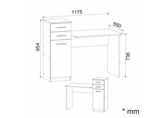 Стіл комп'ютерний Пі-Пі-3, Колір стільниці: Ательє світлий - фото 3