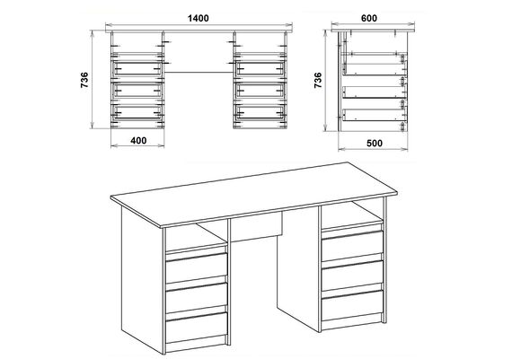 Стол письменный Декан-3, Цвет столешницы: Яблоня - фото 3