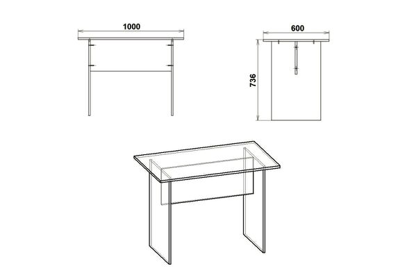 Стол письменный МО-1, Цвет столешницы: Нимфея Альба - фото 3