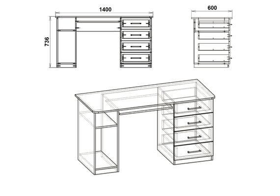 Стол компьютерный СКМ-11, Цвет столешницы: Дуб Крафт золотой - фото 3