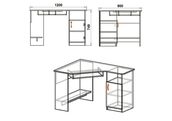 Стол компьютерный СУ-13, Цвет столешницы: Дуб сонома - фото 3