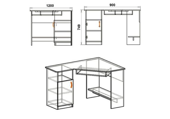 Стіл комп'ютерний СУ-14, Колір стільниці: Дуб Крафт золотий - фото 4