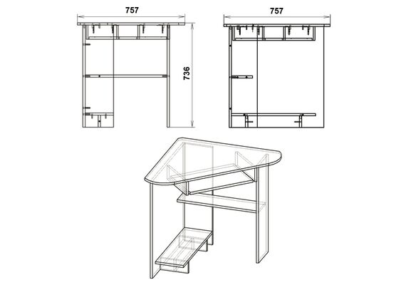 Стол компьютерный СУ-15, Цвет столешницы: Ольха - фото 3
