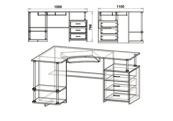Стол компьютерный СУ-4, Цвет столешницы: Орех - фото 3