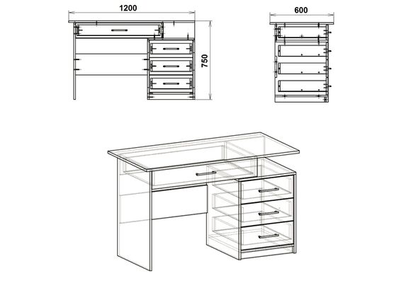 Стол письменный Студент-2, Цвет столешницы: Ателье светлый - фото 3