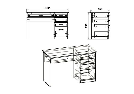 Стол письменный Студент, Цвет столешницы: Венге - фото 3