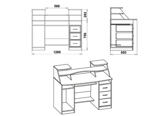Стіл комп'ютерний Комфорт-5, Колір стільниці: Бук - фото 3