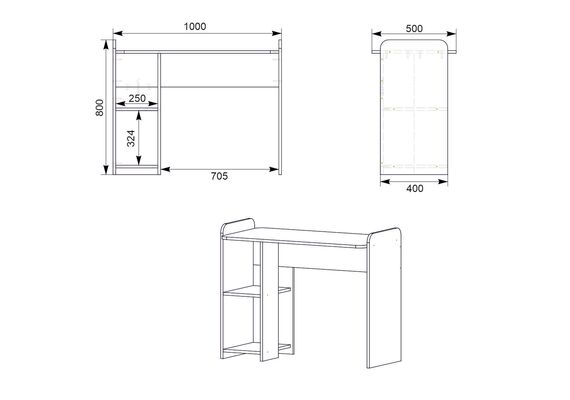 Стол письменный Юниор-3, Цвет столешницы: Дуб сонома - фото 3
