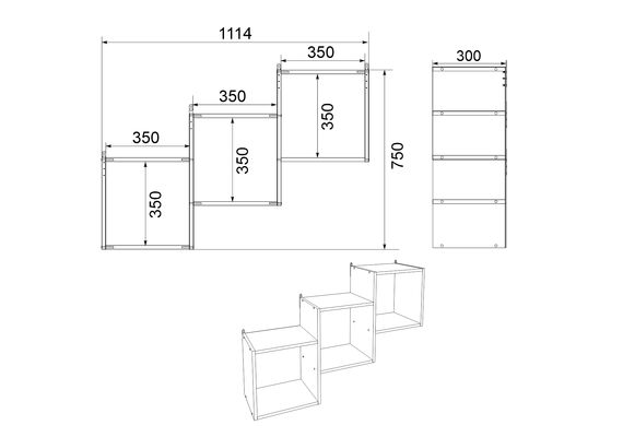 Полиця настінна П-3, Колір: Вільха - фото 5