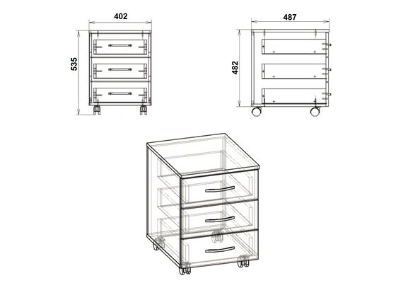 Тумба пересувна МП-3, Колір: Горіх - фото 3