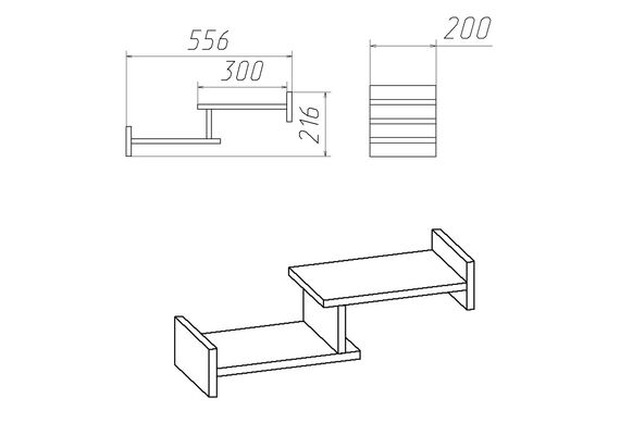 Полиця настінна П-13, Колір: Горіх - фото 3