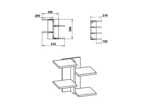 Полка настенная П-15, Цвет: Ольха - фото 3