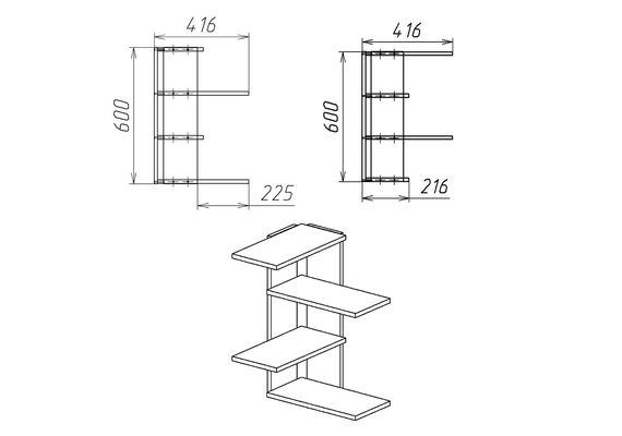 Полиця настінна кутова П-17, Колір: Дуб Крафт золотий - фото 3
