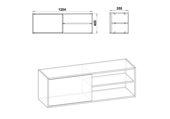 Полиця навісна П-4, Колір: Вільха - фото 3