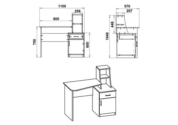 Стіл письмовий Школяр-3, Колір стільниці: Венге - фото 3