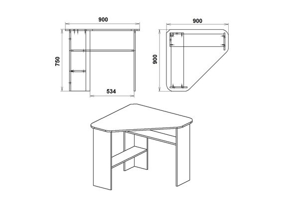 Стіл письмовий Учень-2, Колір стільниці: Вільха - фото 3
