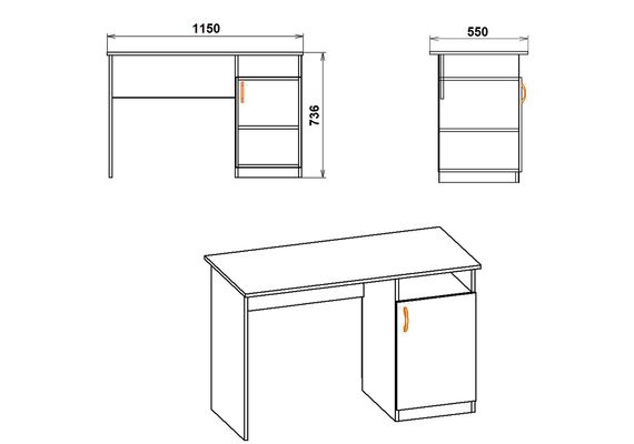 Стол письменный Ученик, Цвет столешницы: Бук - фото 3