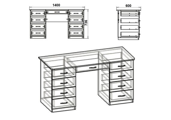 Стол письменный Учитель-3, Цвет столешницы: Ольха - фото 3