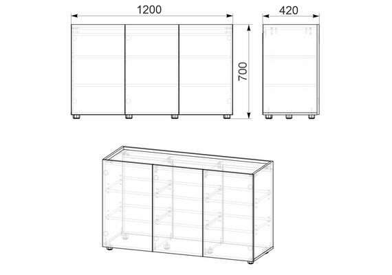 Тумба підлогова-2 МГ-6, Колір: Дуб сонома комбі - фото 3
