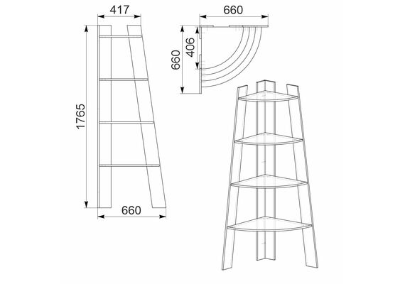 Полиця підлогова кутова П-27, Колір: Бук - фото 3