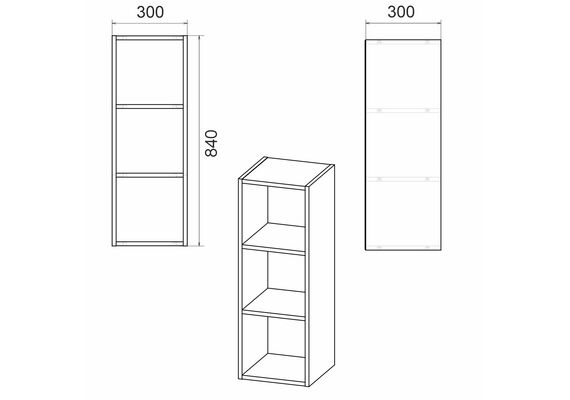 Полиця навісна вертикальна П-32, Колір: Вільха - фото 3