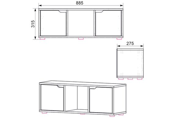 Полиця підлогова з шухлядами П-36, Колір: Дуб сонома - фото 3
