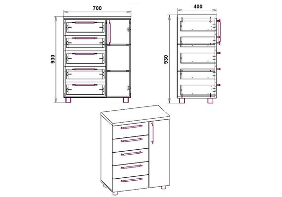 Тумба підлогова-1 МГ-2, Колір: Вільха - фото 3
