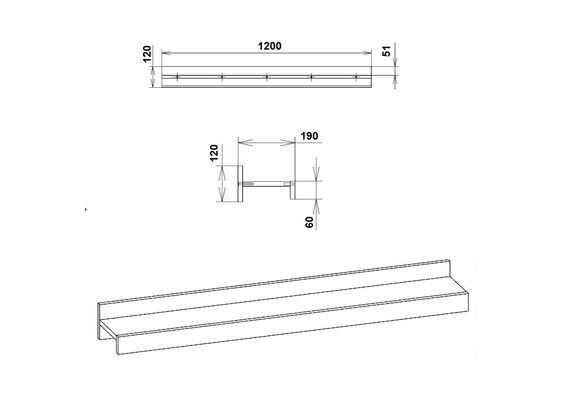 Полиця настінна П-22, Колір: Вільха - фото 4