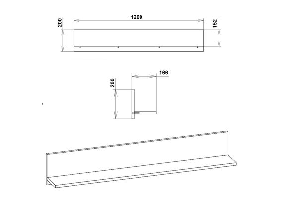 Полиця настінна П-24, Колір: Вільха - фото 3