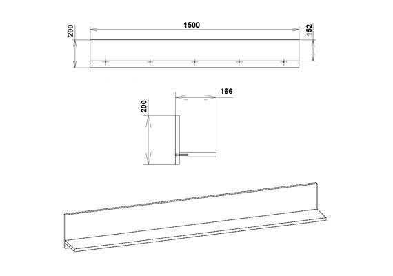 Полиця настінна П-25, Колір: Дуб Крафт золотий - фото 4
