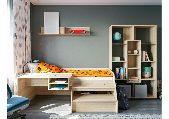 Кровать-чердак со столом Универсал-3, Цвет каркаса: Бук - фото 2