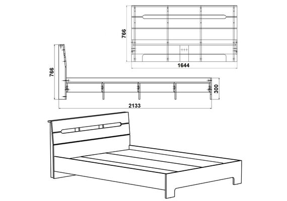 Кровать двуспальная Стиль-160, Цвет каркаса (скрытая хар. для вариаций): Ольха - фото 3