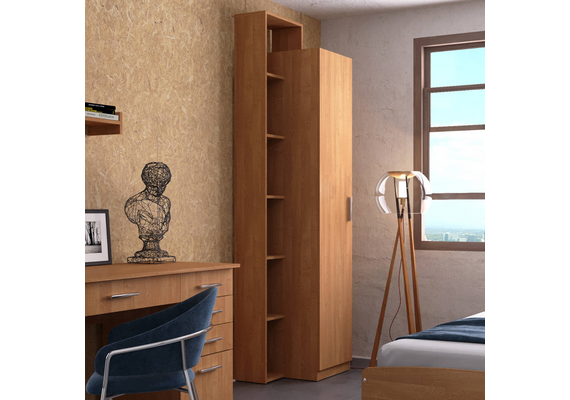 Шафа-пенал з полицями - 8, Колір каркасу: Яблуня - фото 2