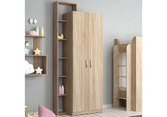 Шкаф распашной с полками - 9, Цвет каркаса: Ателье светлый - фото 2