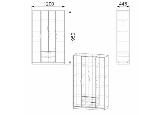 Шкаф для одежды LOVE, Цвет каркаса: Яблоня - фото 3