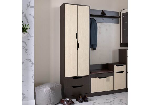 Шкаф-пенал для одежды FAYINA, Цвет каркаса: Венге комби - фото 2
