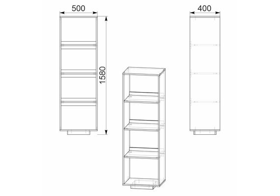 Стелаж для книг-3 МГ-5, Колір каркасу: Дуб Сонома - фото 3