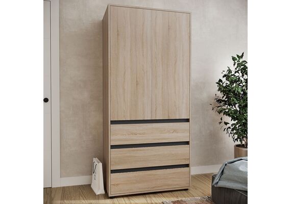 Шкаф распашной для одежды - 27, Цвет каркаса: Дуб Сонома - фото 2