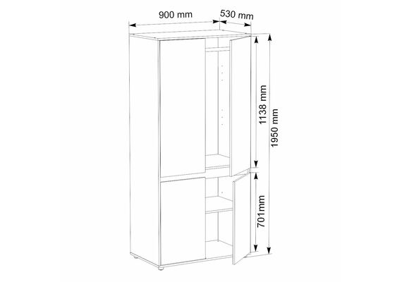 Шафа розпашна для одягу - 28, Колір каркасу: Німфея Альба - фото 4