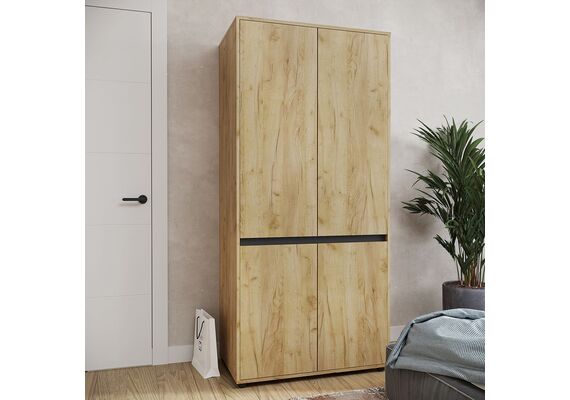 Шафа розпашна для одягу - 28, Колір каркасу: Дуб Крафт золотий - фото 3