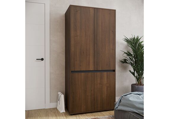 Шафа розпашна для одягу - 28, Колір каркасу: Горіх - фото 3