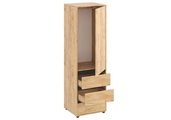 Шкаф-пенал для одежды - 25, Цвет каркаса: Дуб Крафт золотой - фото 2