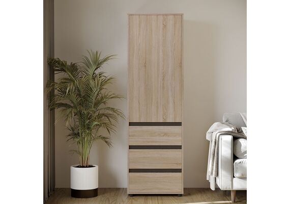 Шкаф-пенал для одежды - 25, Цвет каркаса: Дуб Сонома - фото 3