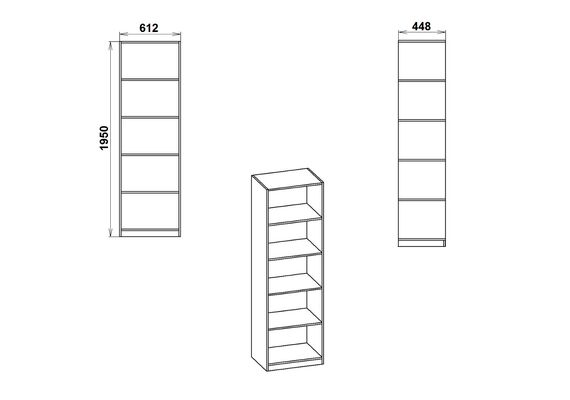 Стелаж для книг КШ-1, Колір каркасу: Бук - фото 3