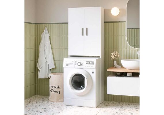 Шкаф-пенал в ванную комнату, Цвет каркаса: Яблоня - фото 2