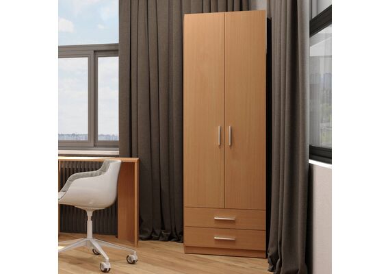 Шкаф-пенал для одежды - 12, Цвет каркаса: Дуб Сонома - фото 2